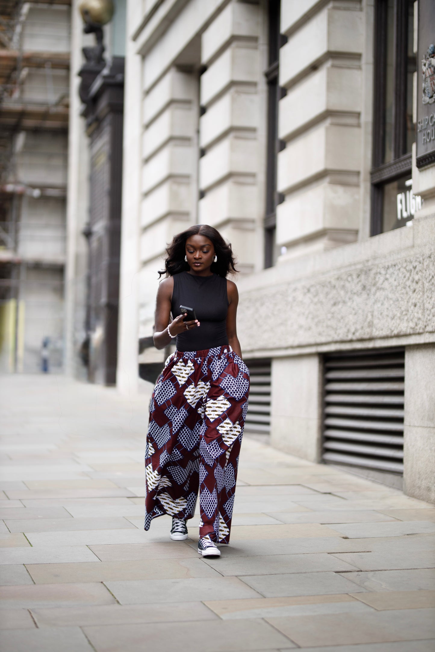 Syl Baggy Trousers - Burgundy mix