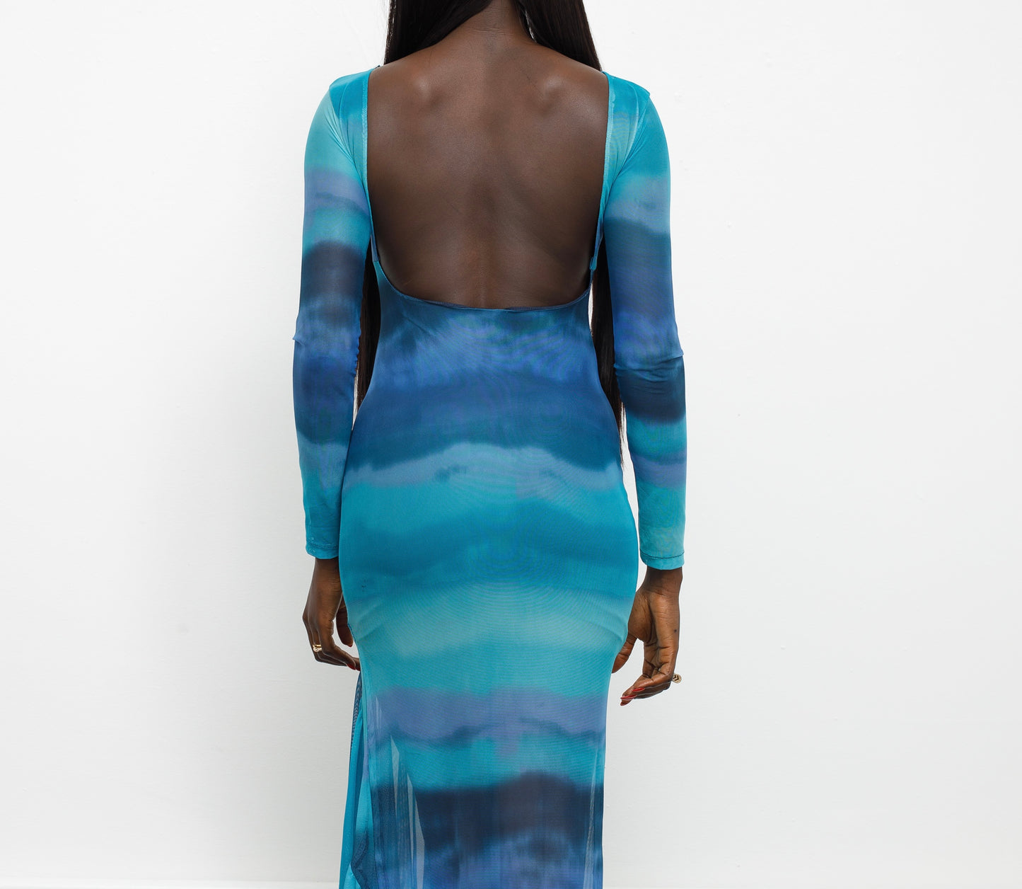 Nay Mesh Dress - Wavy Blue