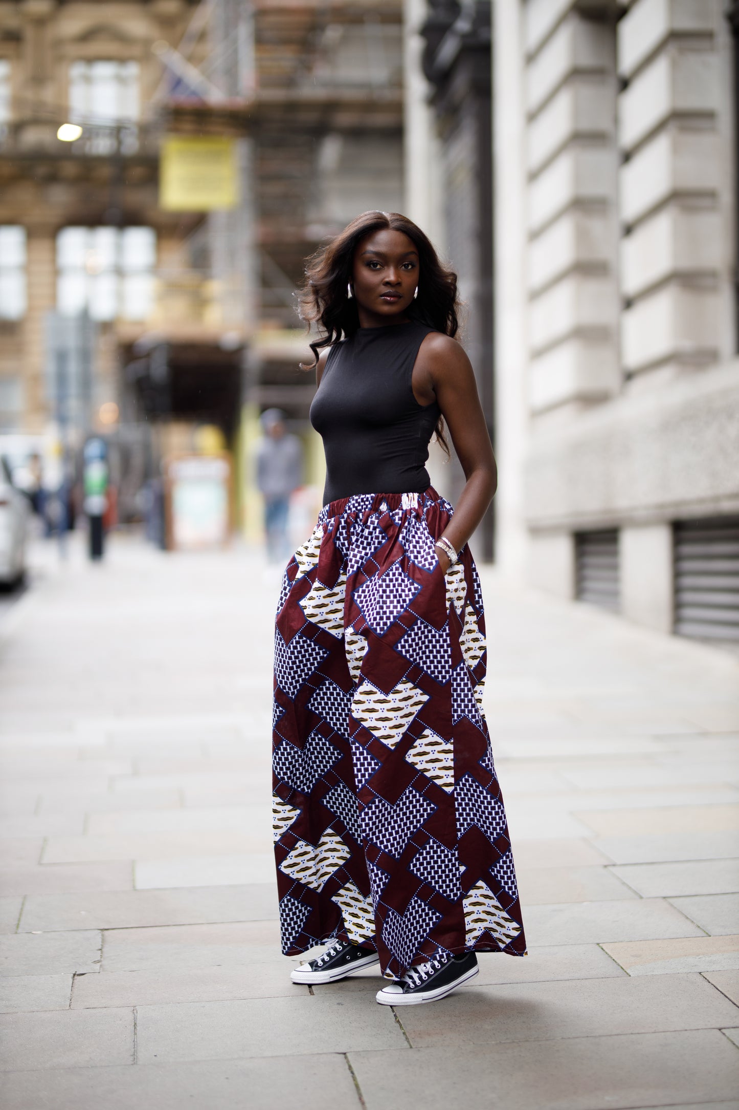 Syl Baggy Trousers - Burgundy mix