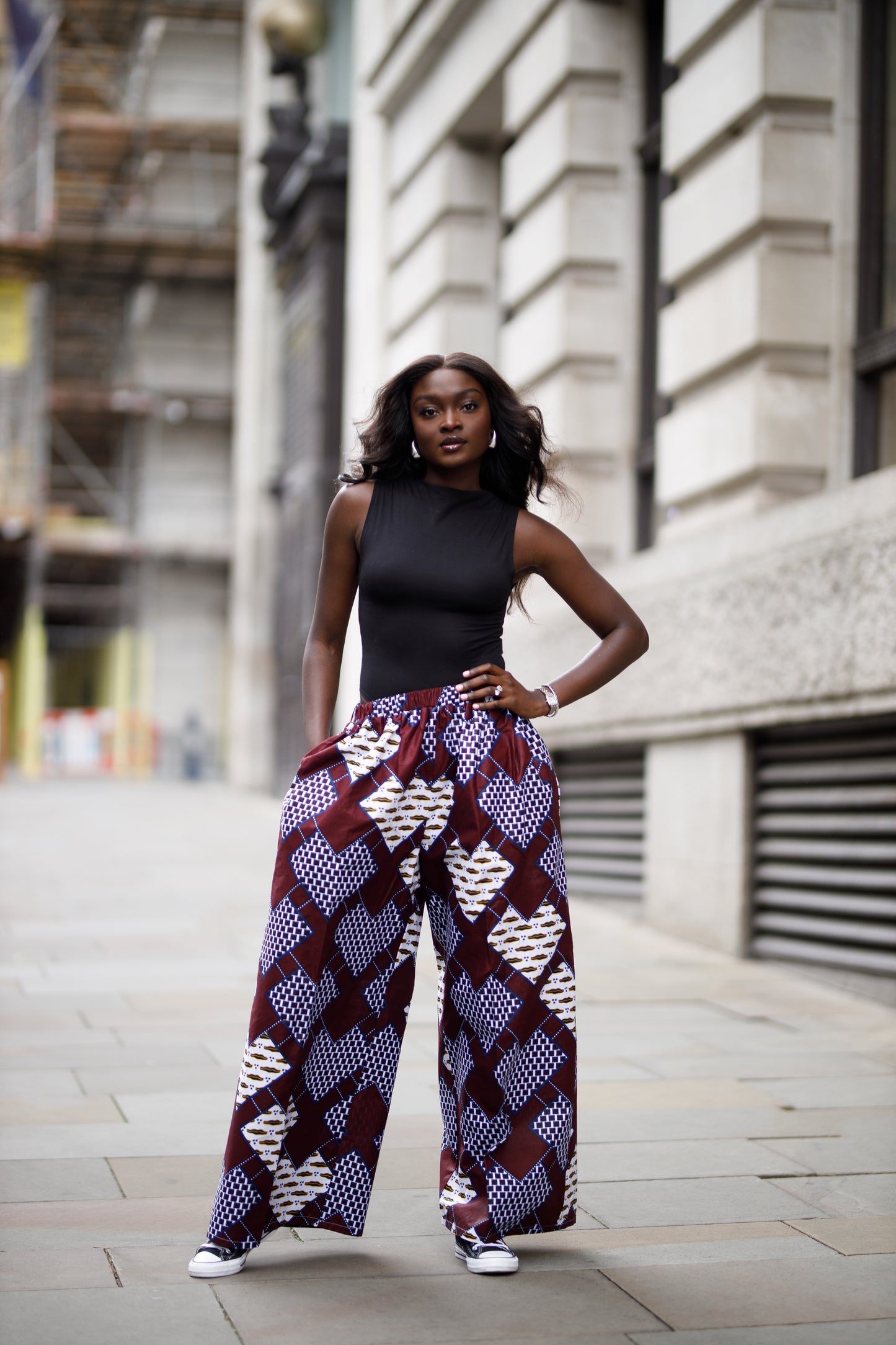 Syl Baggy Trousers - Burgundy mix