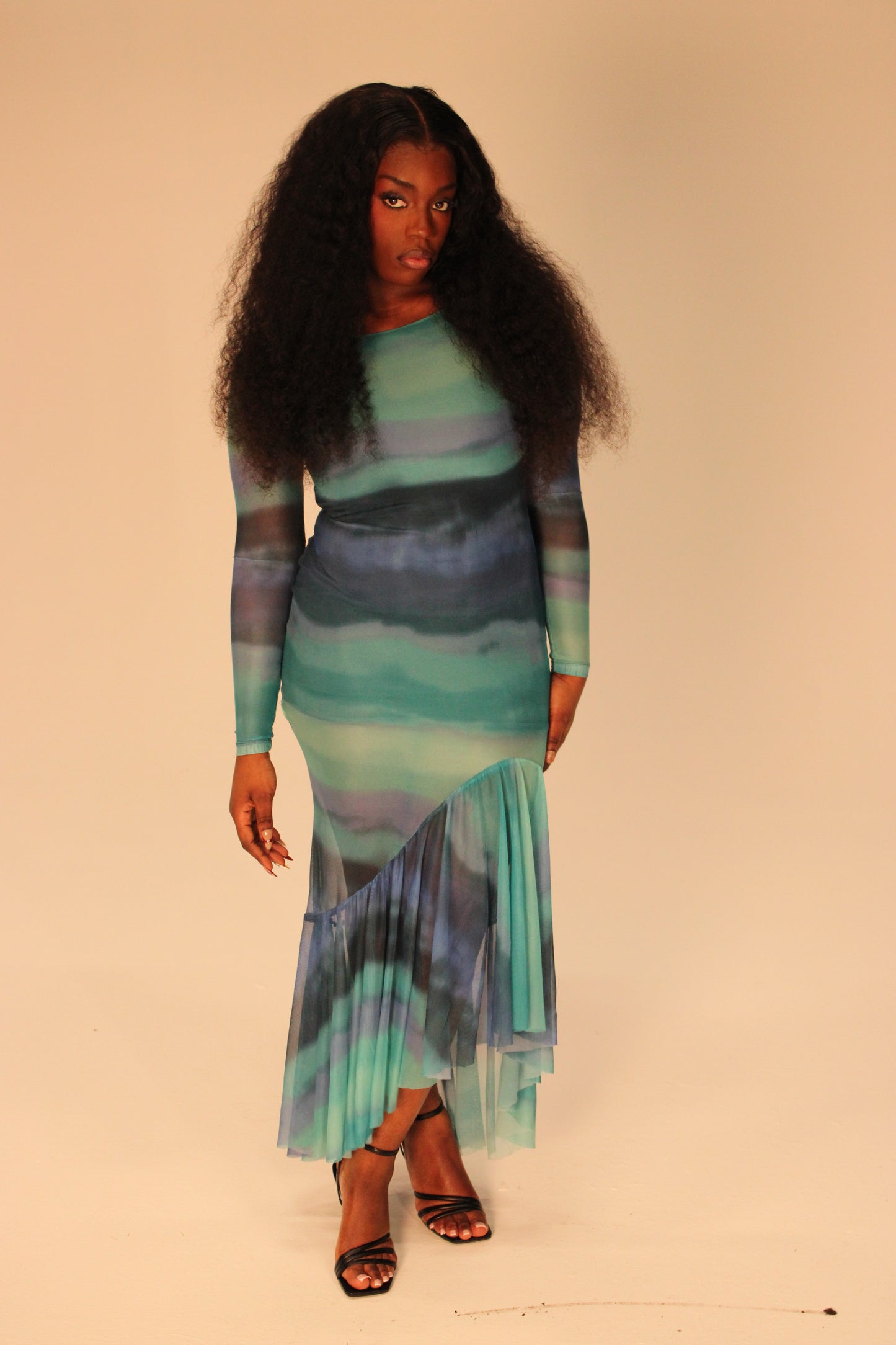 Nay Mesh Dress - Wavy Blue