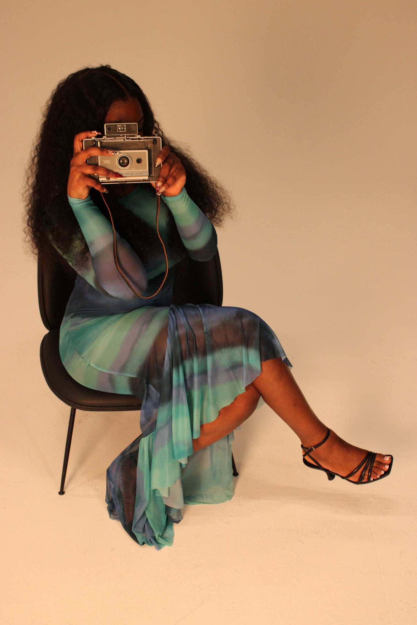 Nay Mesh Dress - Wavy Blue
